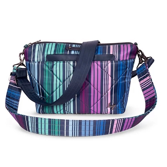 Lug RFID Quilted Crossbody w/ 2 Straps - Flare 2 ~ Love Stripe Multi - Picture 1 of 8
